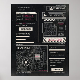 Poster Rastreamento - Design de Streetwear Techno-Brutali