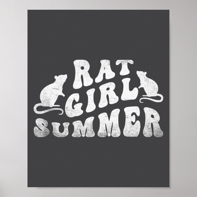 Poster Rat Girl Summer, Animal Lover, Hello Summer, Funny (Frente)
