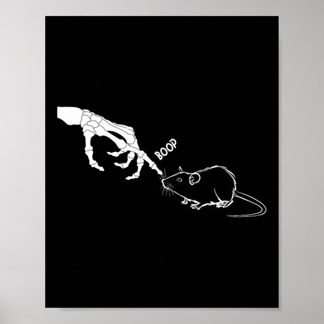 Poster Rat Scary Skeleton Boop Spooky Halloween (Frente)