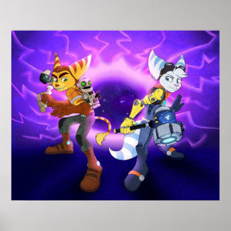 Poster Ratchet E Rift Em Branco, Separados