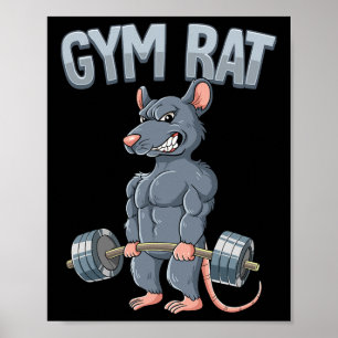 Poster Rato de Gym com Formação de Peso