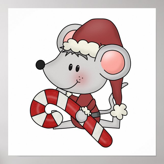 Pôster Rato do Natal com bastão de doces (Frente)