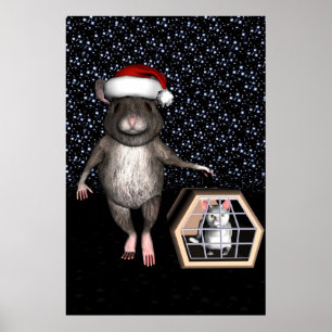 Poster Rato do Papai Noel Engraçado