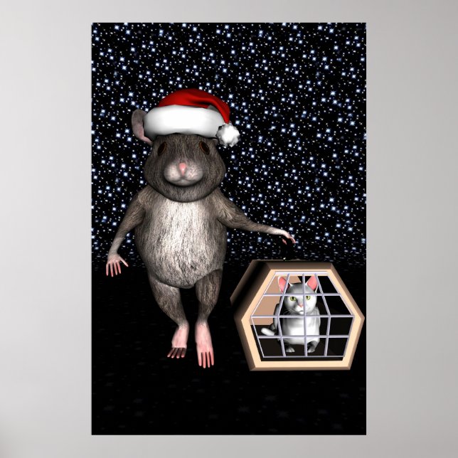 Poster Rato do Papai Noel Engraçado (Frente)