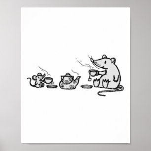 Poster Rato E Rato Têm Um Vinheta Do Tea Party