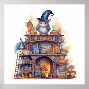Poster Rato em cima de livros 4