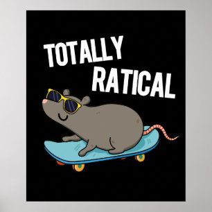 Poster Rato Engraçado Totalmente Ratical Pun Dark BG