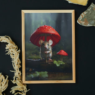 Poster Rato giro na floresta Cogumelo