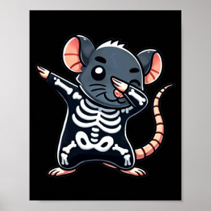 Poster Rato Halloween Esqueleto Crianças Mulheres Homens
