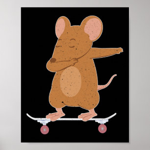 Poster Rato ou Camundongo de Skate Presente para