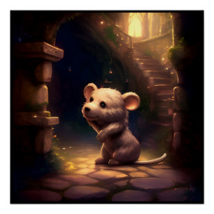 Pôster Rato Pequeno e Bonito Adorável