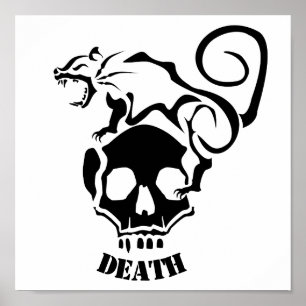 Poster Rato raivoso num crânio de Mau