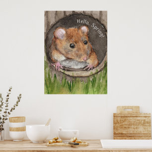 Poster Rato Rustic Watercolor