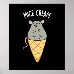 Poster Ratos Cream Funny Sorvete Pun Dark BG