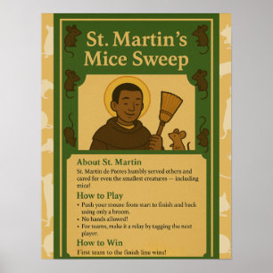 Poster Ratos de St. Martin varrem o sinal do jogo de Sain