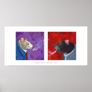 Pôster Ratos nos ternos de negócio que fumam a arte do
