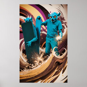 Poster Ratos surfs Batem No Próprio Partido De Ondas Selv