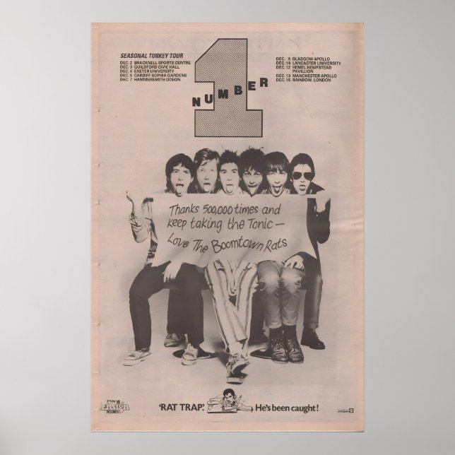 Poster RATS DA CIDADE EXPLOSIVA - Cartaz original da NME  (Frente)