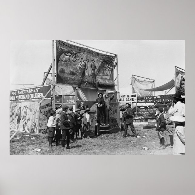 Poster Rattlesnake Joe Sideshow, 1920 (Frente)