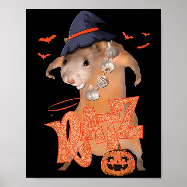 Poster Ratz Funny Pink Rat Men Mulheres Memória de Hallow (Frente)