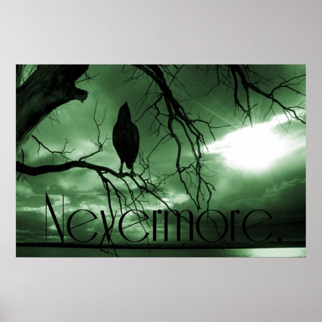 Pôster Raven - Árvore de raios solares - Verde (Frente)