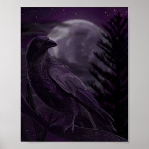 Poster Raven de Campanha de Luz Roxo 8 x 10 polega