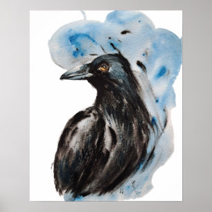 Poster Raven Magic Harmony Totem Harmony Watercolor Mysti