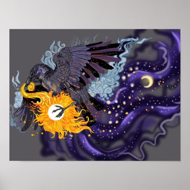 Poster Raven Sky Folklore (Frente)