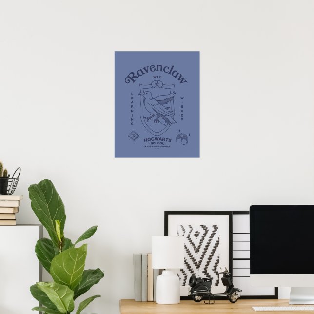 Poster RAVENCLAW™ Wit Learning Wisdom Crest (Escritório em casa)
