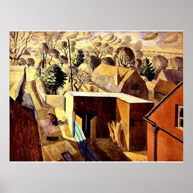 Poster Raviliação - Vista do Bardfield Excelente da Casa  (Frente)