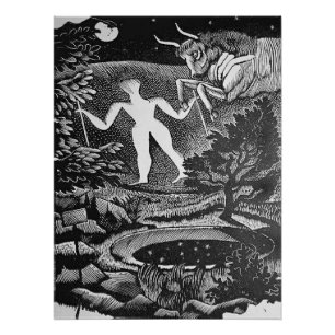 Pôster Raviliar - maio, Woodcut de Long Man Wilmington,