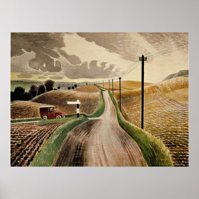 Poster Ravilious — Wiltshire Landscape, (Frente)