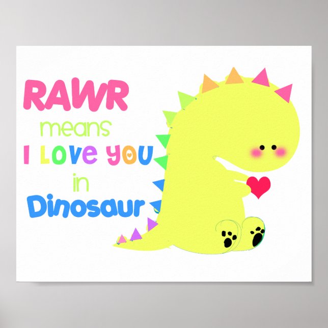 POSTER RAWR de dinossauro ACIMA (Frente)