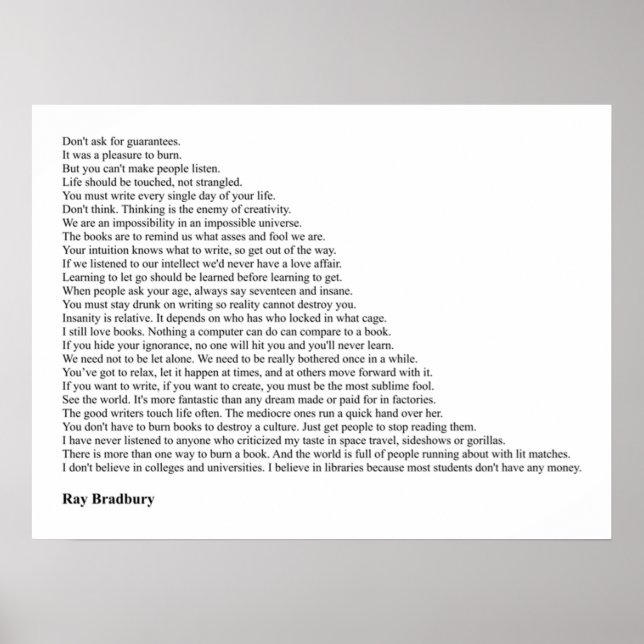 Poster Ray Bradbury Asotes (Frente)