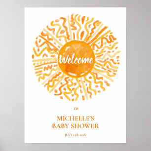 Poster Ray do Sinal de Boho do Chá de fraldas Sunshine