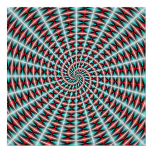 Pôster Ray e Espiral em Azul e Vermelho