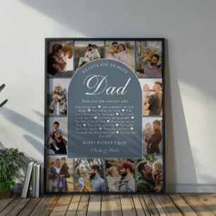 Poster Razões Azuis pelas quais Amamos Você Papai Colagem
