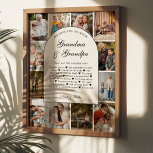 Poster Razões pelas quais Amamos Você Avô & Avó Foto Grid