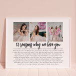Poster Razões Por Que Te Amo O Presente De Aniversário Da<br><div class="desc">Razões Por Que Te Amo Quinceanera Birthday Gift Poster</div>