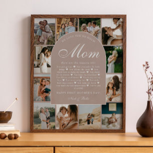 Poster Razões Rosa Empoeirado que Amamos Você Mãe Fotocol