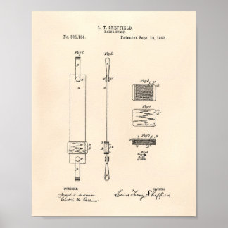 Pôster Razor Strop 1893 Patent Art Old Peper