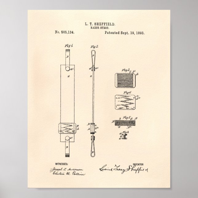 Pôster Razor Strop 1893 Patent Art Old Peper (Frente)