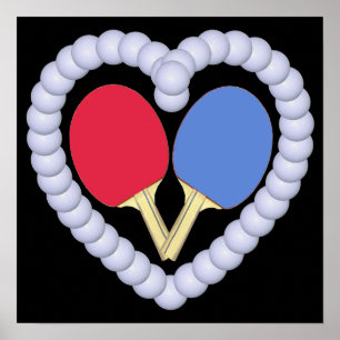 Poster RB Ping Pong Paddle Heart