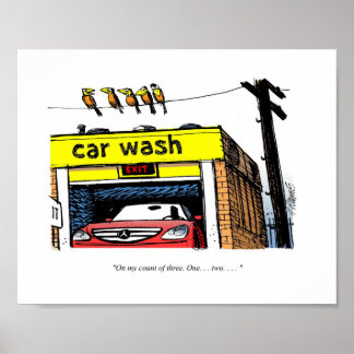 Poster RCAtoon Mercedes Car Wash Birds