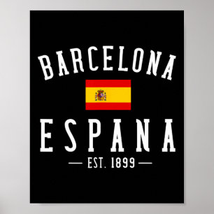 Poster Rcelona Espanha Espanha Est. Bandeira Mapa Souveni