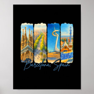 Poster Rcelona Espanha Viagem Troféu Recordação
