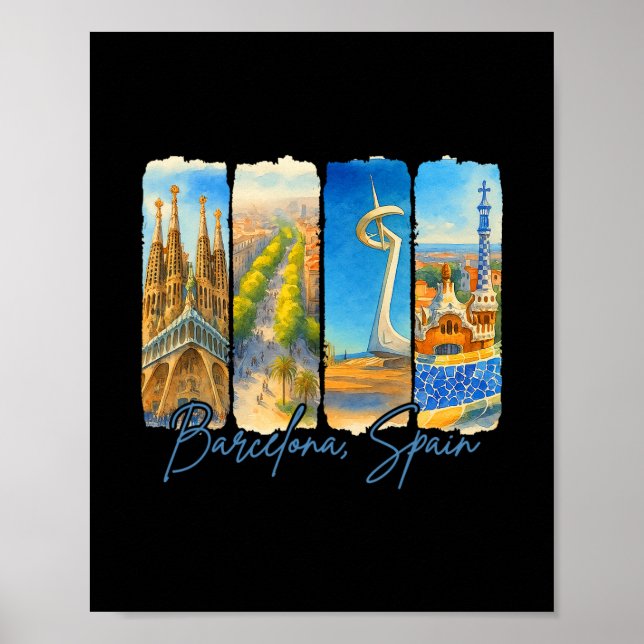 Poster Rcelona Espanha Viagem Troféu Recordação  (Frente)
