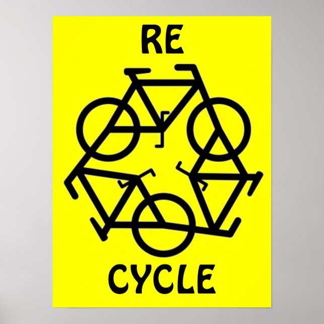 Poster RE CYCLE Recycle Bicycle Symbol (Frente)