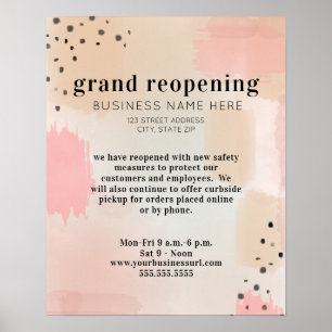 Poster Reabertura da empresa - Abstrato de segurança de 