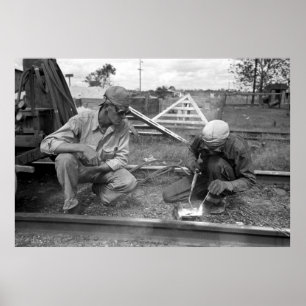 Pôster Reabilitação da estrada de ferro, os anos 30
